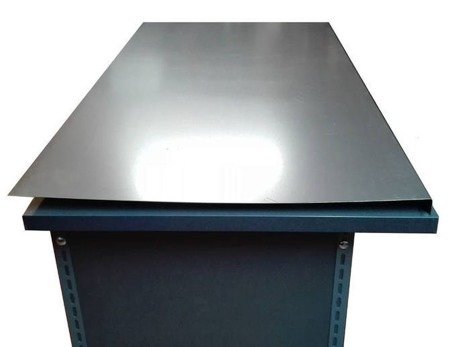 Stół do pakowania z ścianką na kółkach - nakładka blacha ocynkowana (blat: 120x78 cm, wys: 78 cm, wys ścianki:76 cm) 91073685
